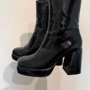 Steve Madden Black Heeled Boots with Chunky Platform